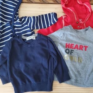 Bundle baby boy shirts, sweaters 12 months